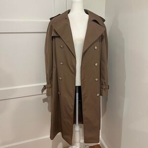 Woodmere Men's Brown Tan Double Breasted Long Trench Coat Size 38